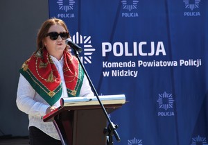 Sekretarz Stanu Olga Semeniuk w trakcie przemowy.