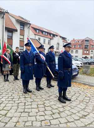 Pocztem Sztandarowy KPP w Nidzicy.