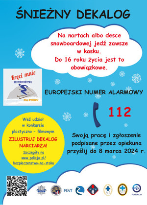 Śnieżny dekalog - informacja o konkursie organizowanym przez KGP.