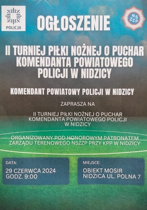 plakat informujący o turnieju