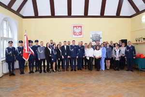 Policjanci podczas uroczystej zbiórki w KPP w Nidzicy