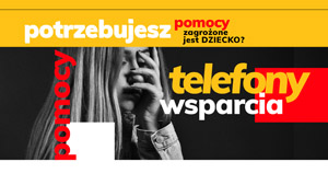 Ulotka z telefonami zaufania.