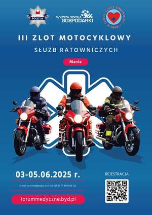 plakat promujący wydarzenie III ZLOT MOTOCYKLOWY SŁUŻB RATOWNICZYCH