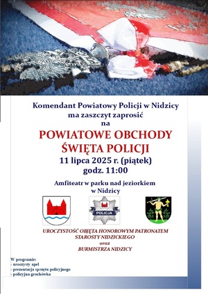 Powiatowe Obchody Święta Policji w Nidzicy - plakat