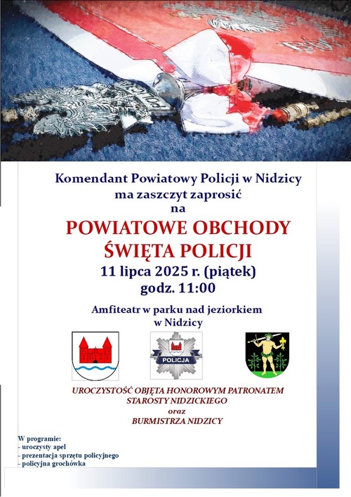 Powiatowe Obchody Święta Policji w Nidzicy - plakat