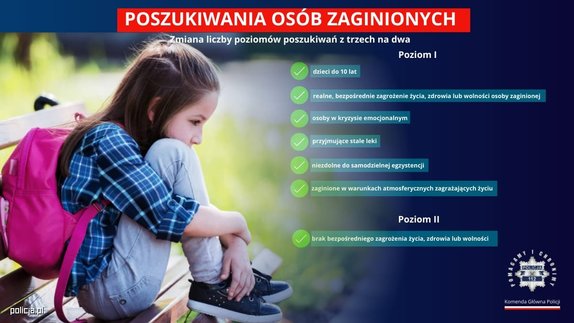 dziecko na zdjęciu a po prawej stronie tekst o zaginięciu