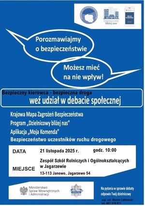 Plakat informujący o debacie