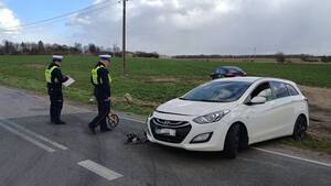 Miejsce zdarzenia drogowego w pobliżu Więckowa