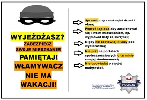 plakat ze wskazówkami dot. prewencji przed włamaniem do domu