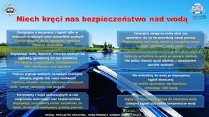 Bezpieczny wypoczynek nad wodą - dobre radu umieszczone w kilku polach w dwóch rzędach
