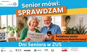 „Senior mówi: SPRAWDZAM” plakat dni seniora z ZUS w 2026 r.